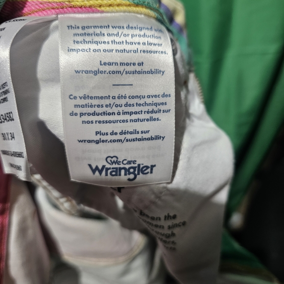 Wrangler Multicolor Wanderer High Rise Flare Striped NWT 30 Waist 34 Length - Picture 13 of 14